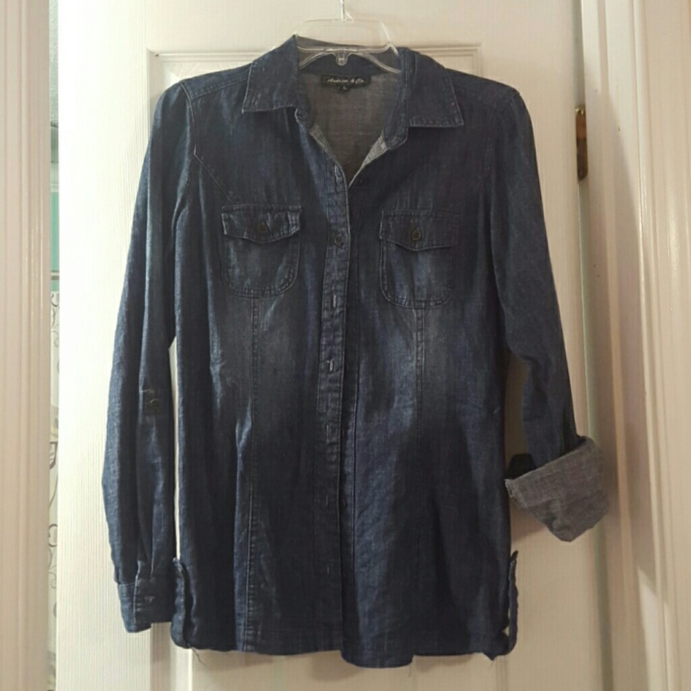 Dark Blue Denim Shirt